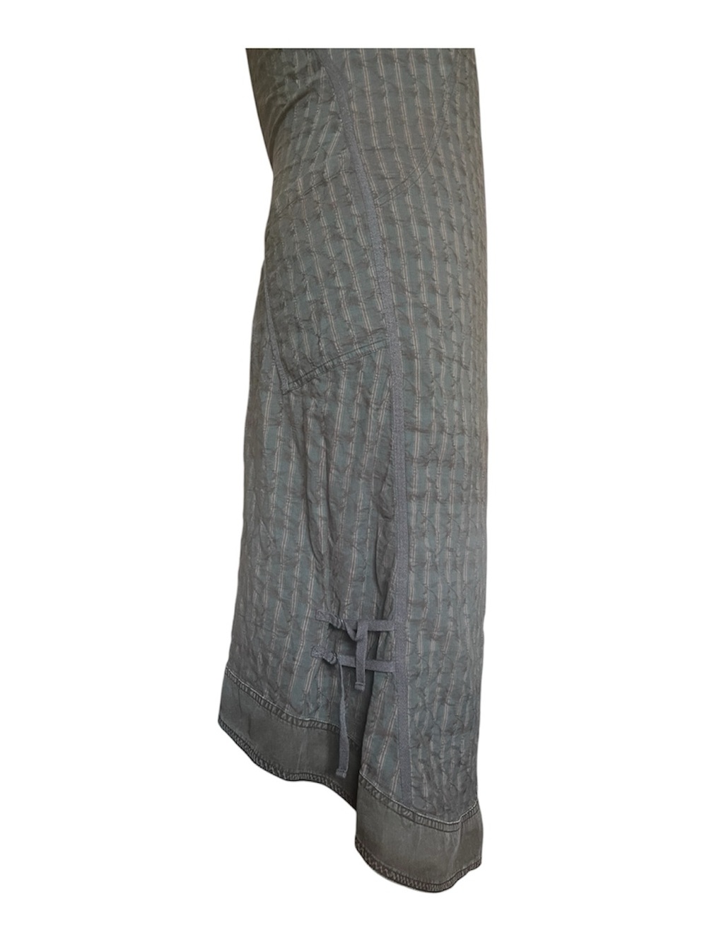 Y2K VTG Cop. Copine Fairy Grunge Midi Dress Gray SZ 40/M Striped Floral Skater - Picture 6 of 16